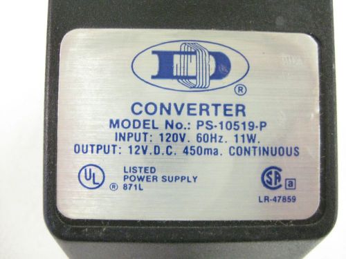 Dormeyer Class 2 Transformer Converter. PS-10519-P 12 volt DC 11 Watt