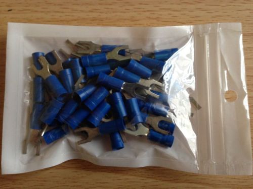 100 pcs. . thomas and betts stakon fork terminal ra 18-14 8f blue insulated for sale