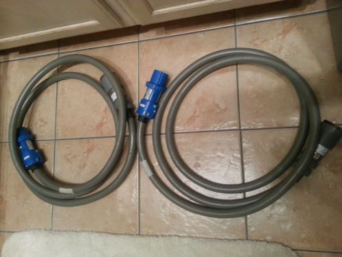 Pair of russellstoll 3750dp 30a 600vac 50/60 hz 3 pin with ten foot 8 ga cord for sale
