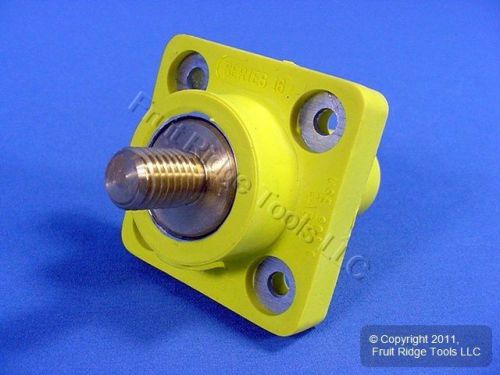 New Leviton Yellow 16 Series Cam Receptacle Outlet 3/4&#034; Stud 400A 16R24-Y Bagged