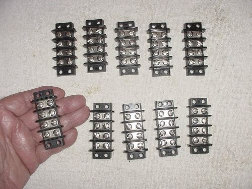 Qty 10 -- double row 4 position screw terminal blocks for sale