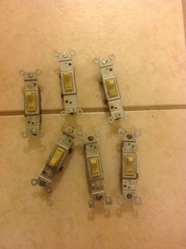LEVITON  ELECTRICAL IVORY TOGGLE SWITCHES-LOT OF 6