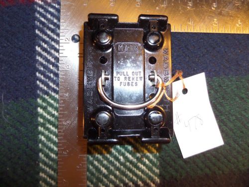 Wadsworth 60 Amp Main  Vintage Fuse Pull Out Lid ((#478))
