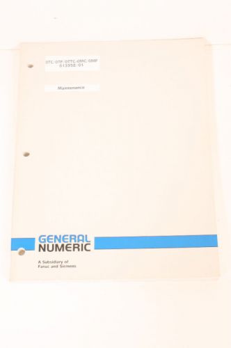 General Numeric Maintenance Manual 61395E/01