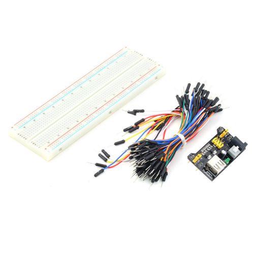 Mb-102 830point solderless pcb breadboard+65pcs jump cable wires+power supply dx for sale