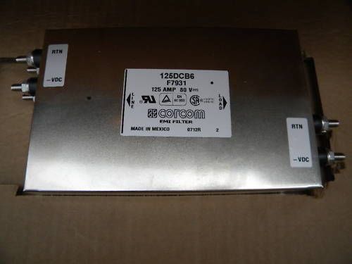 Corcom rfi power line filters for dc, 125dcb6,125a 80v for sale