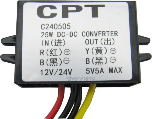 12v 24v to 5v/5a led car power supply dc to dc buck converter voltage regulator for sale