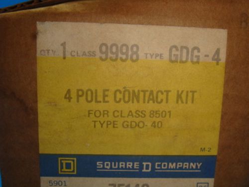 New Square D 9998 GDG-4 4 Pole Contact Kit For 8501 GD0-40 NIB, (PG-1D)