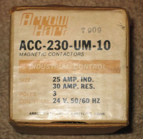 New nib arrow hart magnetic contactor acc-230-um-10 3-pole 25amp for sale