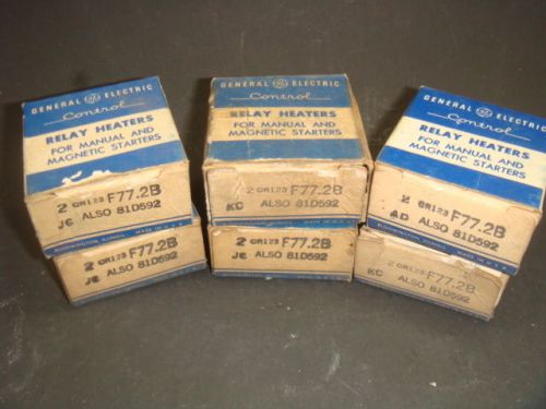 NEW, LOT OF 6, GENERAL ELECTRIC, CR123F77.2B OVELOAD RELAY HEATER, NEW IN BOX