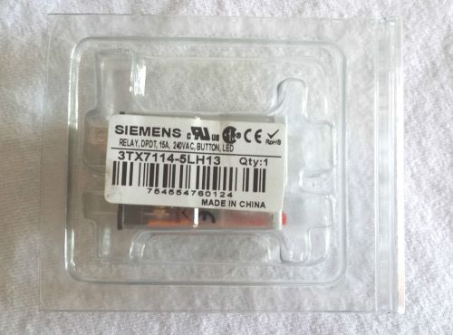 Siemens 3tx7114-5lh13 relay,dptd,15amps, 240vac,button,led for sale