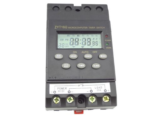 12V Timer Switch Timer Controller LCD display,programmable timer switch 25A amps