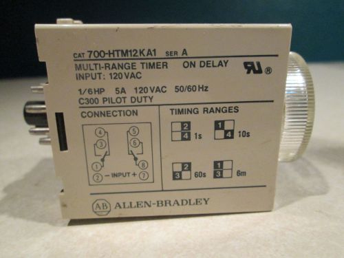 Allen bradley multi-range timer, 700-htm12ka1, type htm, used for sale