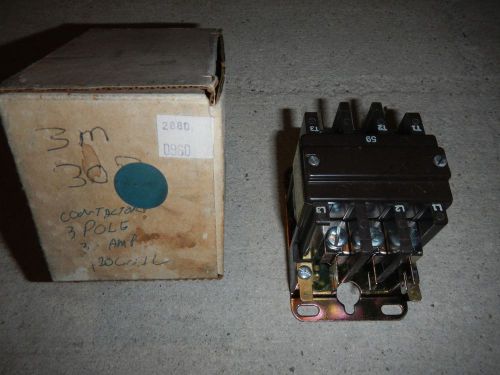 FASCO 3M30-B, 30Amp ,3 pole, 110V coil ,Contactor/relay