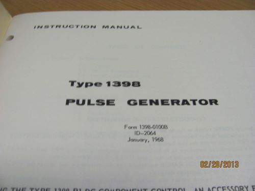 GENERAL RADIO 1398, 1398-P1: Pulse Generator - Instruction Manual w/schematics