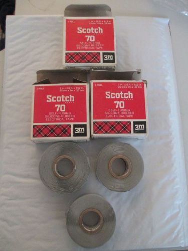SCOTCH SELF FUSING SILICONE ELECTRIAL TAPE CLASS &#034;H&#034; 70 3 ROLLS OPENED PARTIAL