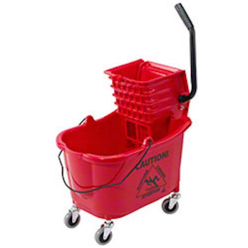 Buckets red 35 qt. dual-cavity press-down mop system for sale