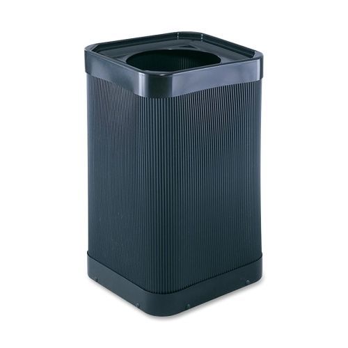 Safco 9790bl waste receptacle w/graphic display capability 18inx18inx32in bk for sale