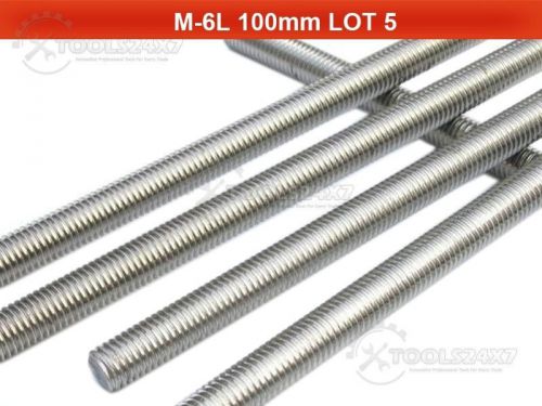 5 pcs a2 stainless steel fully threaded rod (size-m-6) length - 100mm @tools24x7 for sale