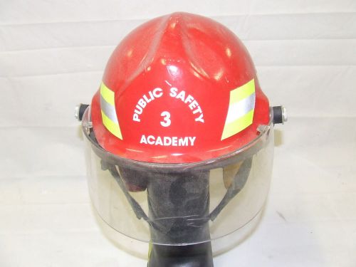 Lion 3700 fire fighter rescue helmet w visor red for sale