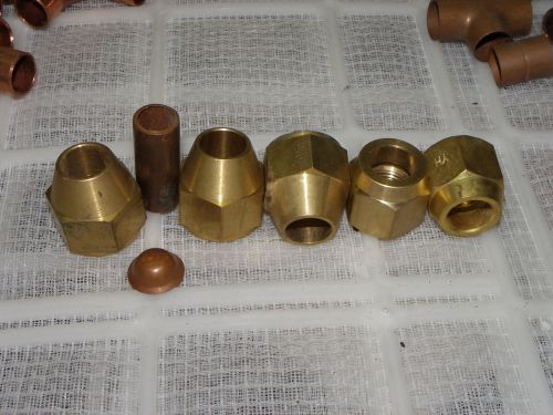 used .brass flare nuts for a/c refrigeration 5/8 in. 45 degree. lot of 5 pc.