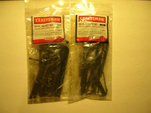 Craftsman allen wrench set - 40 pcs.- 20 standard &amp; 20 metric - new - usa for sale