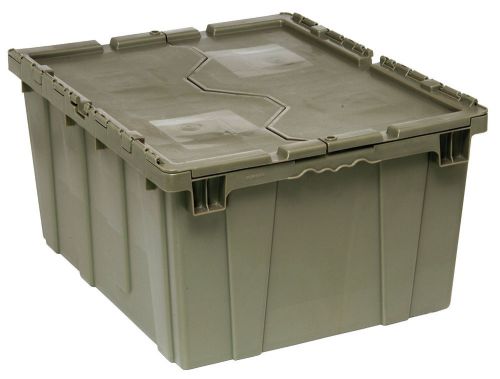 Quantum storage container heavy duty 29 gallon attached lid gray  28 x 20 x 15 for sale