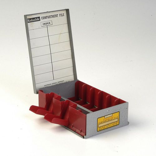 VTG 50s Kodaslide Kodak 35mm Slide Bin Steel Drawer Box Cabinet Industrial