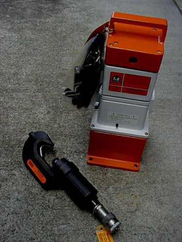T&amp;b #13600 electric hydraulic 1000psi pump &amp; #tbm105-750 compression tool for sale