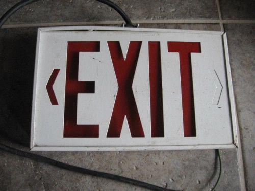 Vintage metal electric exit sign double sided with arrow for sale