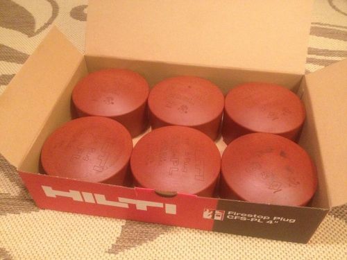 HILTI 4&#034; FIRESTOP PLUG - CASE OF 6 PC, BRAND NEW, RED, FAST SHIPPING