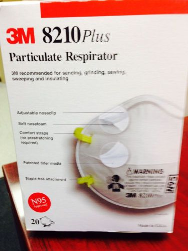 2 Boxes 3M 8210Plus Respirator Disposable Series N95 w/ Adj. Nose Clip
