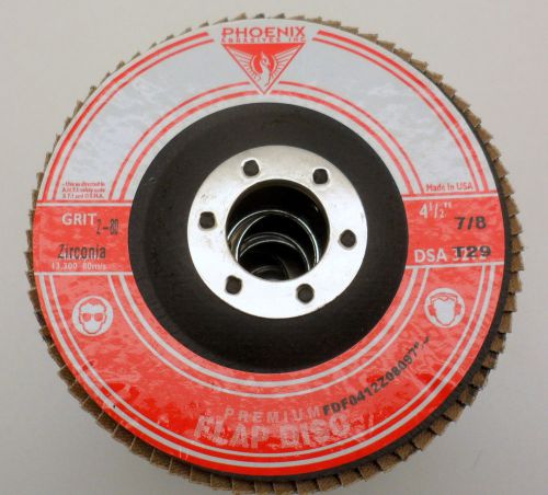 Phoenix Abrasives Inc Z-80 Zirconia 4-1/2&#034;-7/8&#034; Type 29 Flap Disc
