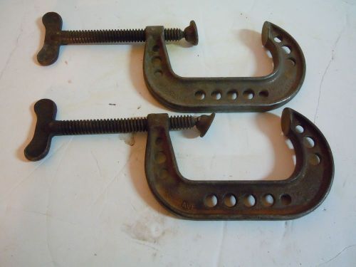 2 -vintage hargrave c-clamps heavy duty 6&#034; body puller   603-a for sale