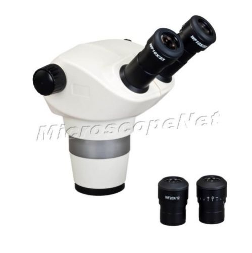 New 6X-100X Stereo Zoom Binocular Microscope Body (76mm) Plus Pair 20X Eyepieces