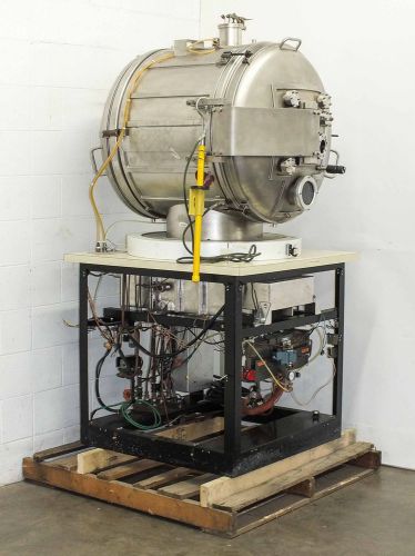 Varian 12 cf cylindrical space simulation high vacuum chamber stainless steel for sale