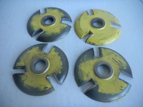 4--RE-KNIFED V-PANELING T-ALLOY SHAPER CUTTER 1 1/4&#034; BORE x 5 7/8&#034;