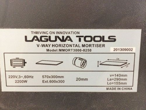 Laguna Tools V-Way Horizontal Mortiser Model MMORT3000-0250