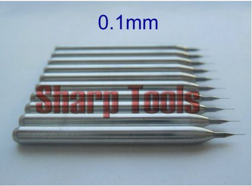 10pcs 0.1mm cnc pcb router bits print circuit board drill milling cutters for sale