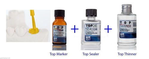 3 pcs of dental lab product - top marker + top die sealer + top thinner for sale