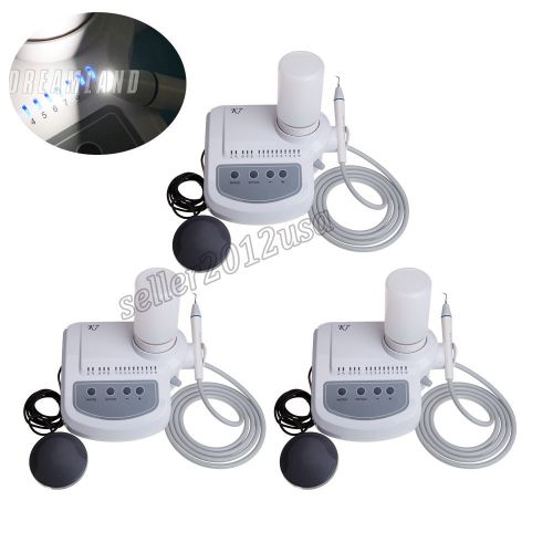 3 SETS Dental Ultrasonic Piezo Scaler EMS Type LED Light Fiber Optic Handpiece