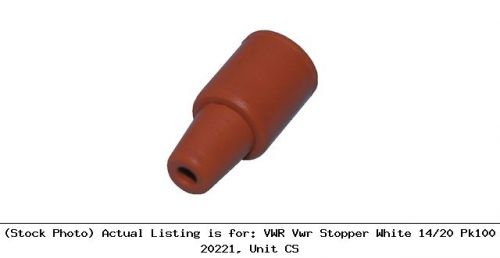 Vwr vwr stopper white 14/20 pk100 20221, unit cs laboratory consumable for sale