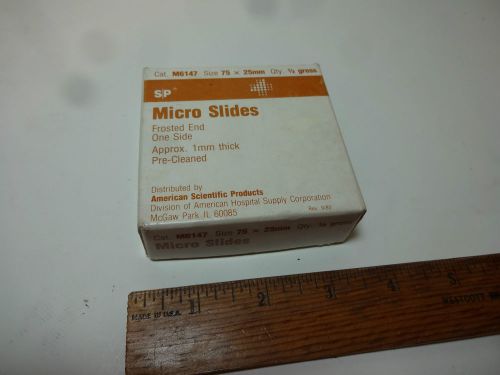 Micro slides box 1/2 gross frosted end 1mm S/P microscope M6147 American Scienti