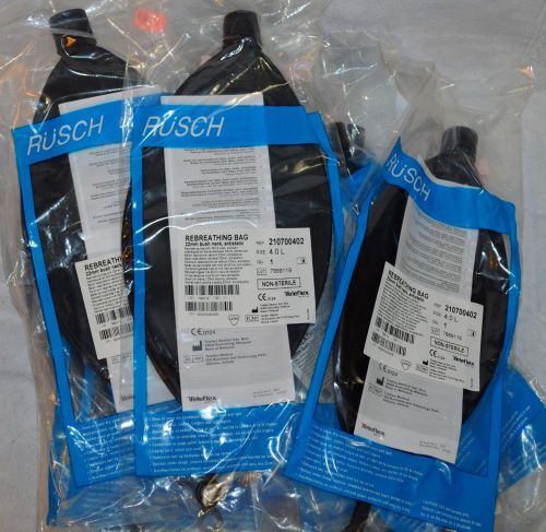 Lot/16 New Rusch Rebreathing Bag Antistatic 22mm Bush Neck 4.0L 210700402