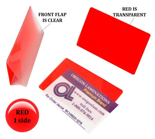 Red/clear business card laminating pouches 2-1/4 x 3-3/4 qty 25 by lam-it-all for sale