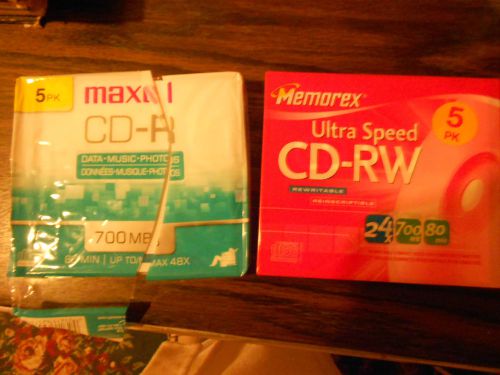Memorex CD-RW-5pk w/maxell CD-R 4pk