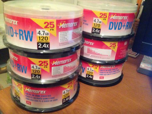 Memorex DVD+RW (25 Pack) 6 Packs BRAND NEW