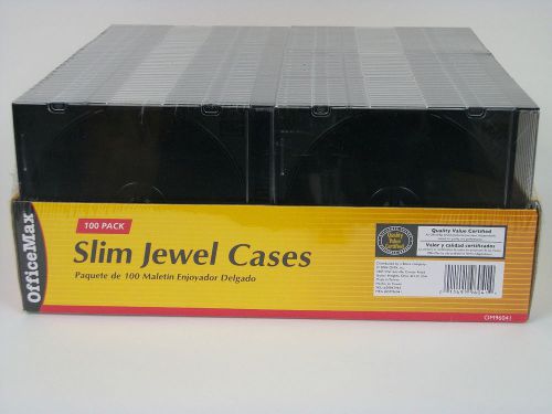 2004 Office Max 100 Pack of Slim Jewel CD/DVD Cases OM96041