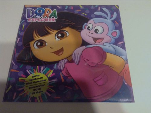 2015 12 Month Dora Explorer 10x10 Kids Wall Calendar NEW SEALED Cartoon cute
