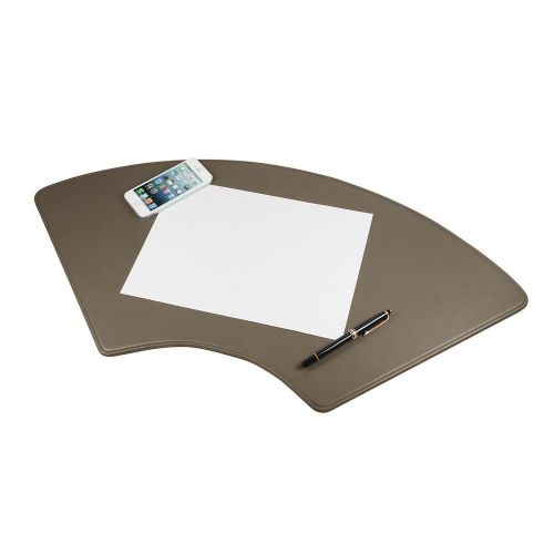 LUCRIN - Round Desk Pad 27.6x12.6 inches - Smooth Cow Leather - Dark taupe